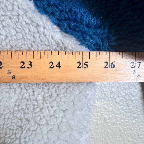 Stoic Teal Cream Colorblock High Pile Fleece Jacket Womens L Gorpcore Cozycore - Picture 2 of 11